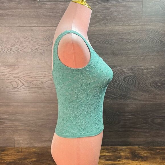 Anthropologie The Hannah Seamless Textured Tank in Blue Green Floral. S/M. NWT! - Picture 5 of 16